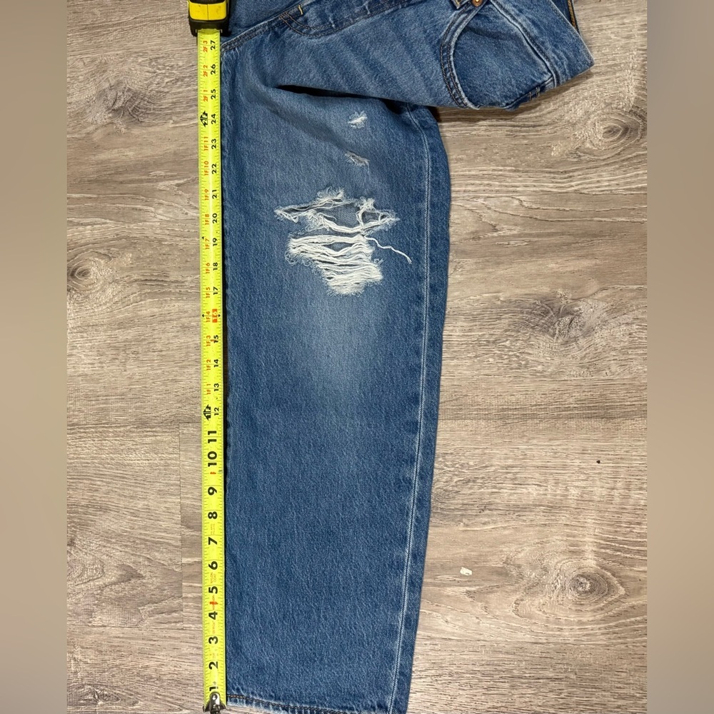 Levi’s Ribcage Straight Ankle Jeans Ultra High Rise Distressed Denim Medium Wash - Picture 8 of 11